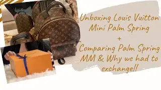 Распаковка Louis Vuitton Mini Palm Spring + сравнение Palm Spring MM и причина, по которой нам пришлось обменять!