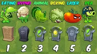 All Plants LEVEL 1 vs 8 Grave Stone - Who's Best Plant? - PvZ 2 Challenge