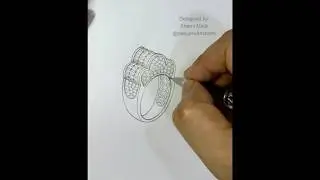 Stunning 3D Ring Sketch | Diamond Ring Design #jewellerydesign #3djewelrydesign #ytshorts