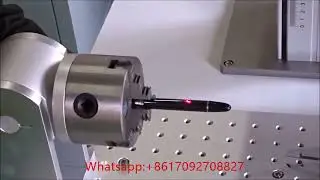 20W Fiber laser marking machine with rotary axis for pen marking