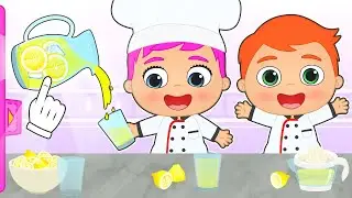 BABIES ALEX AND LILY make Homemade Lemonade 🍋🍋🍋 Summer recipes for kids