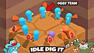 OGGY FOUND THE MOST OP GUN IN IDLE DIG IT GAME | WITH JACK | OGGY GAME