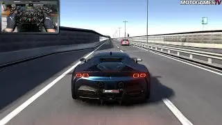 Assetto Corsa - Ferrari SF90 Stradale at Shutoko | Moza DD R9 Gameplay