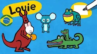 Louie, desenhe me 🎨 ✐ Louie, desenhe me Animais da Austrália ✐ | Desenhos animados para crianças