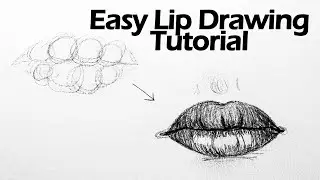 How to Draw Lips - Easy Lip Drawing Tutorial - Art Tutorial for Beginners