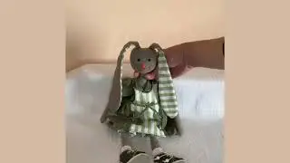 Bunny Rag Doll Girl. Handmade. Natural linen Doll. Interior Bunny Doll. Home decor. Cloth doll.