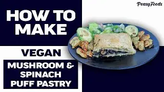 Mushroom and Spinach Puff Pastry | Veg Parcels | Mushroom Patties | Peasy Foods