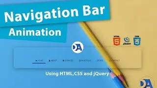 Navigation Bar Animation Using HTML & CSS & jQuery  | Active tab animation using HTML CSS and jQuery