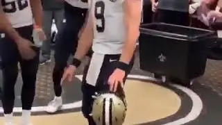 Drew Brees dances in the locker room after another Saints win