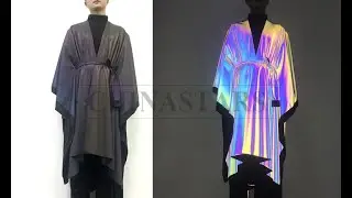 Iridescent rainbow reflective spandex fabric for fashion clothing