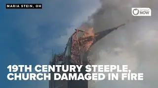 Steeple collapses as fire severely damages historic 19th century church