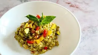 Pesto Barley Risotto | Best Vegetable Risotto | healthy Risotto | vegan risotto |No cheese risotto