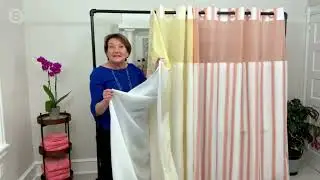 Hookless Striped Shower Curtain with Window and Liner on QVC
