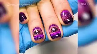 Use a magnet to see these trippy nails. #nails #magnet #trippy