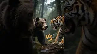 tiger vs bear  #aiwildlife #animals #ihavethisthingwithplants #animalsimulation #bear #tiger