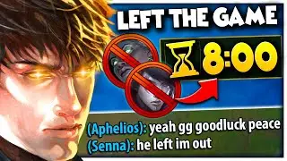 My bot lane LEFT THE GAME at 8 MINUTES...but my Garen STILL TOOK OVER 😈😈