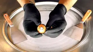 ASMR - Ferrero Rocher Ice Cream Rolls | how to make oddly satisfying Rocher Chocolate Ice Cream Food