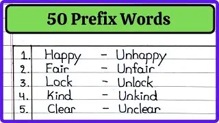 50 Prefix words in English ||Best Prefix Words || English Grammar