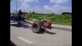 Thai Farmer Heading Home With His 