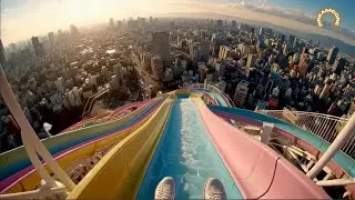 Commuting Through Tokyo on a Sky-High Water Slide | Dreamcore AI