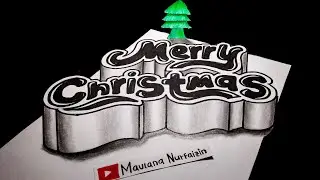 How to draw MERRY CHRISTMAS in 3d