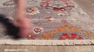 Surya Ephesians Medium Gray Aqua Orange Red Polyester Area Rug - 36x24 - The Classy Home