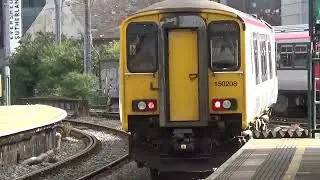Cardiff Central train station. train going to Bargoed