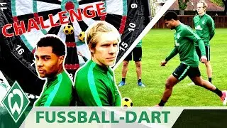 Fu&szlig;ball Dart CHALLENGE: Serge Gnabry vs. Aron J&oacute;hannsson | SV Werder Bremen