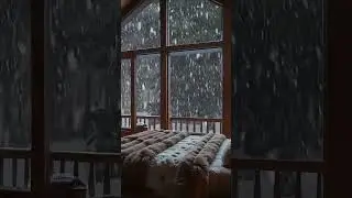 Cozy Winter Cabin Ambience ❄️🔥 ｜ Relaxing Day Snowfall #snowfall #fireplace #snow #winter #cozy