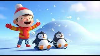 Penguin Slide Song for Kids | Cute Winter Animal Action Song, Popular Nursery Rhyme, Baby Songs Kids