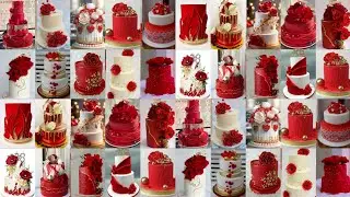 🎉❤✨Trendy Red & Gold Cake Design Idea/Red & Golden Cake Decorating Idea/Cake Design/Anniversary cake