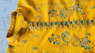 How to make Stand Collar Neck ll kurti neck design with button placket ll By Fashion Designer 