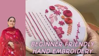 Beginner Friendly Hand Embroidery 🪡 tusi step by step easy trike nal sikh skdeo ji 🙏🏻
