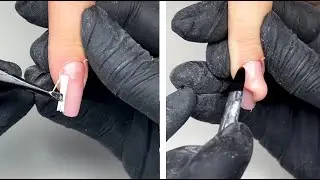 The process of fixing a cracked nail using fiberglass Now the nail will be strong.