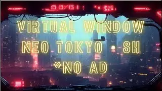 NO AD Virtual Window - Neo Tokyo Night Rain Thunder | 8 Hours Cyberpunk City Ambience (Projector/TV)