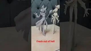 Alastor and Angel figures fresh out of the vats! #hazbinhotel #hazbin