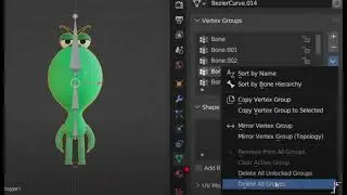 Blender How to delete vertex groups at once 一括削除