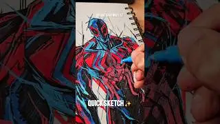 Quick Sketch Of Spider-Man 2099 ✨️ 🕷  @ohuhuart_official  #spiderman #drawing  #anime #howtodraw