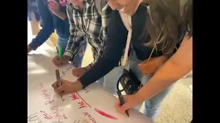 WATCH NOW: Starbuck Middle School students sign pledge against gun violence