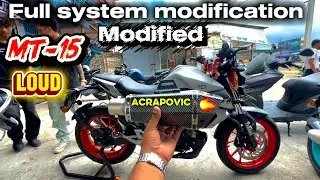 FULL SYSTEM EXHAUST MODIFIED IN NEPAL 🇳🇵 MT-15 LOUD MODIFICATION 😱😱#mt15 #mt15modified