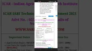 ICAR IARI Technician T - 1 Exam Document Verification Admit Card 2022