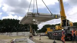 Montage d'un pont bascule et d'une fosse préfabriquée