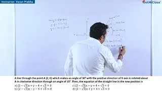 Rotating a Line in 3D Space KCET 11th Mathematics 2D Geometry Straight Lines