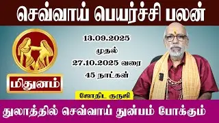 Gemini Mars Transit | 45 Days from 13.09.2025 | Mithunam Sevvai Peyarchi | 45 Days |