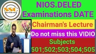 NIOS DELED. Second semester examination time table