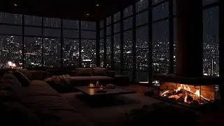 Regen und Kaminfeuer: Urbanes Nachtambiente zum Stressabbau und Schlafen 🌧️🔥