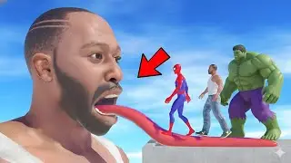 🔥 Spiderman Trapped on Monster Franklin&rsquo;s Tongue! Hulk Joins the Rescue | IDB3D  