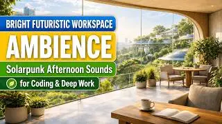 Bright Futuristic Workspace Ambience | Solarpunk Afternoon Sounds for Coding & Deep Work
