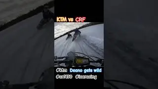 #ktm vs #crf450r on the ice racing 🏁 #koldkutter #dirtbike #dirtbikelife #dtracker #supermotorbikes
