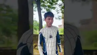 Poor Spiderman and the funny story of begging for food #shorts #funny #alphahero #spiderman